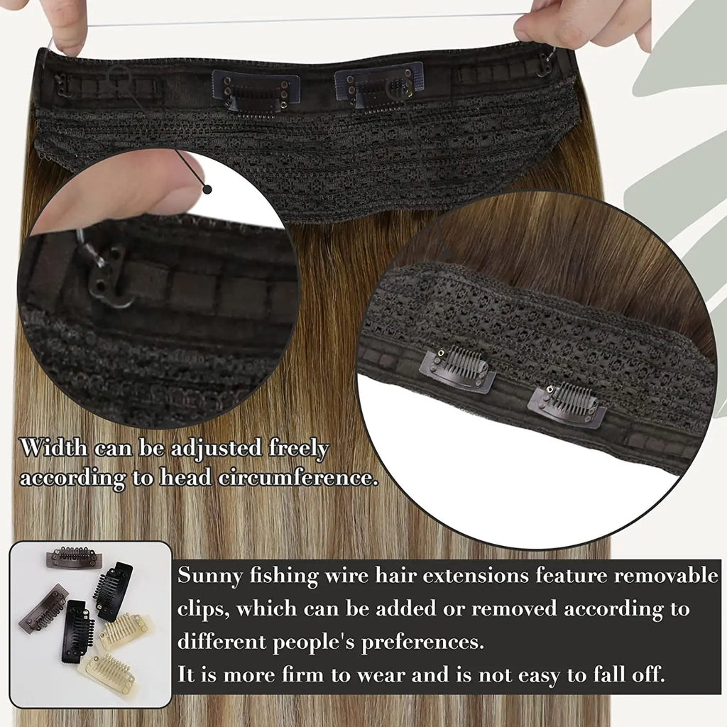 Fish Line Natural Hair One Piece Invisible Wire Extension