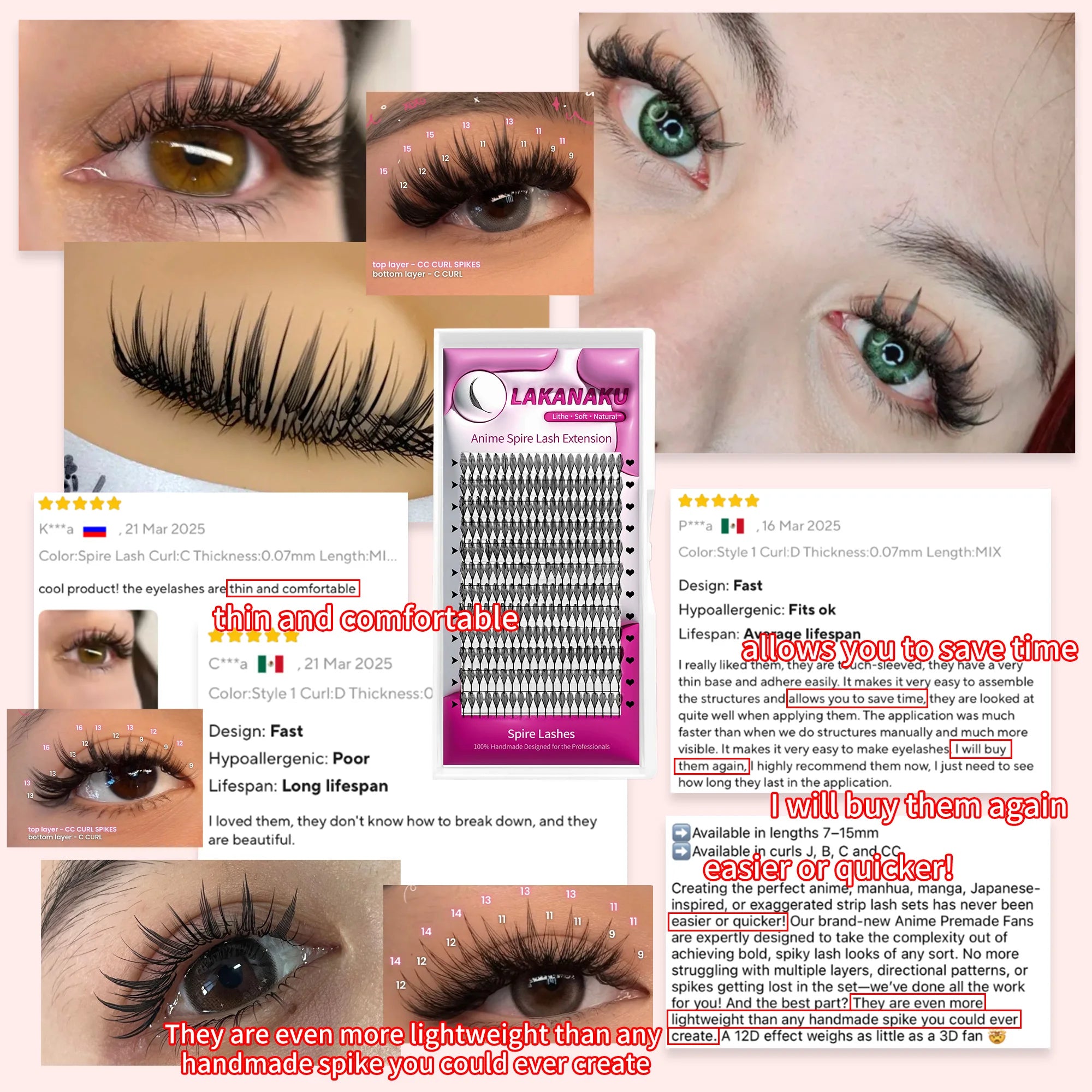 Cashmere Anime Spire Feather Eyelash