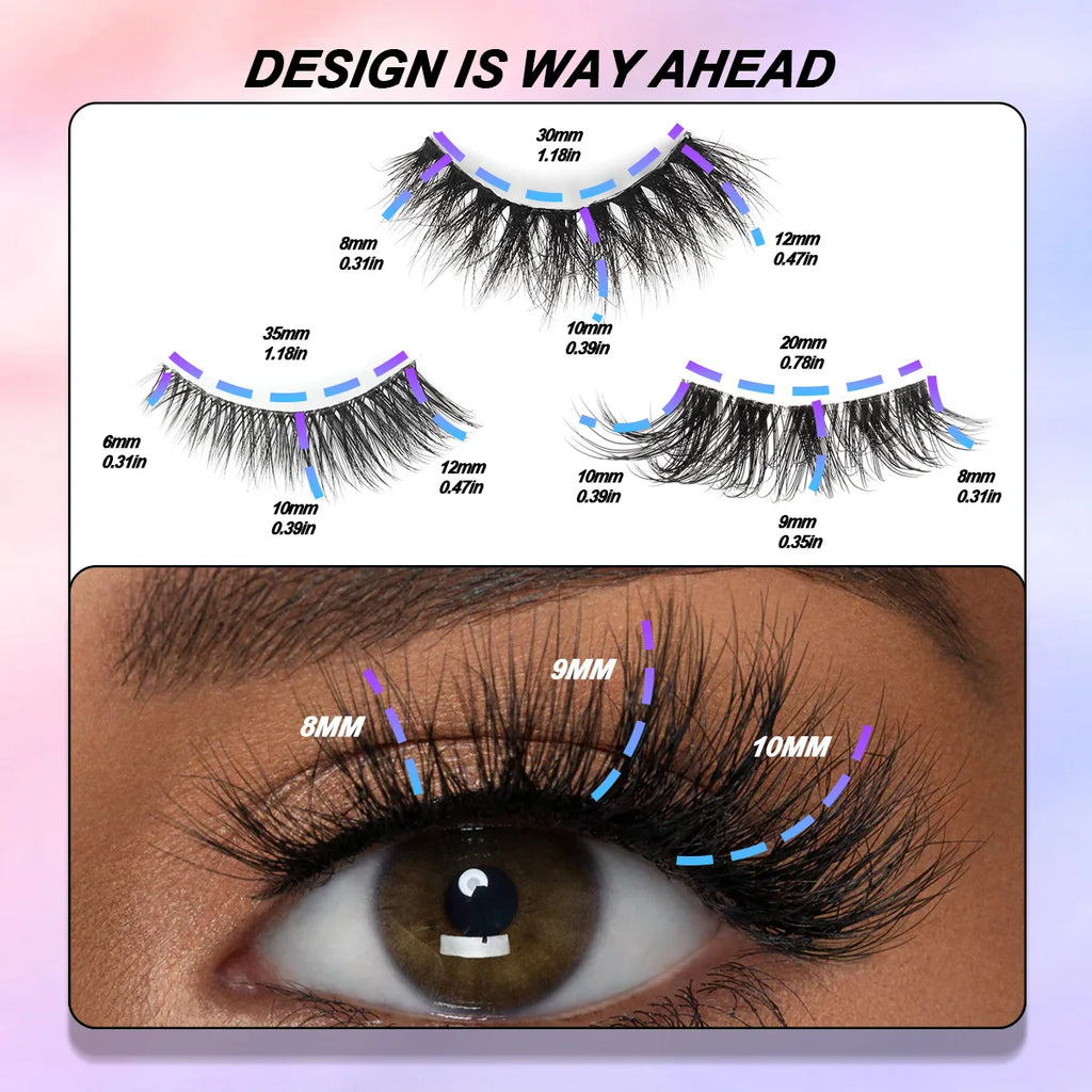 3D Mink False Eyelashes – Natural, Fluffy & Reusable