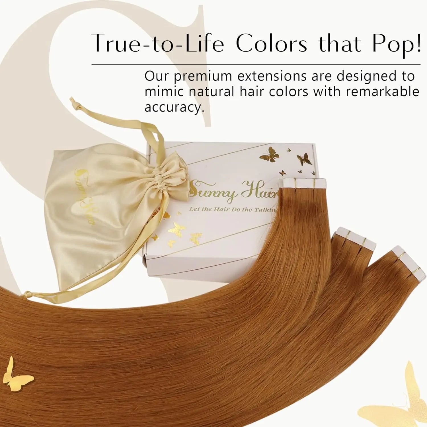 Copper Real Hair Extensions Tape in