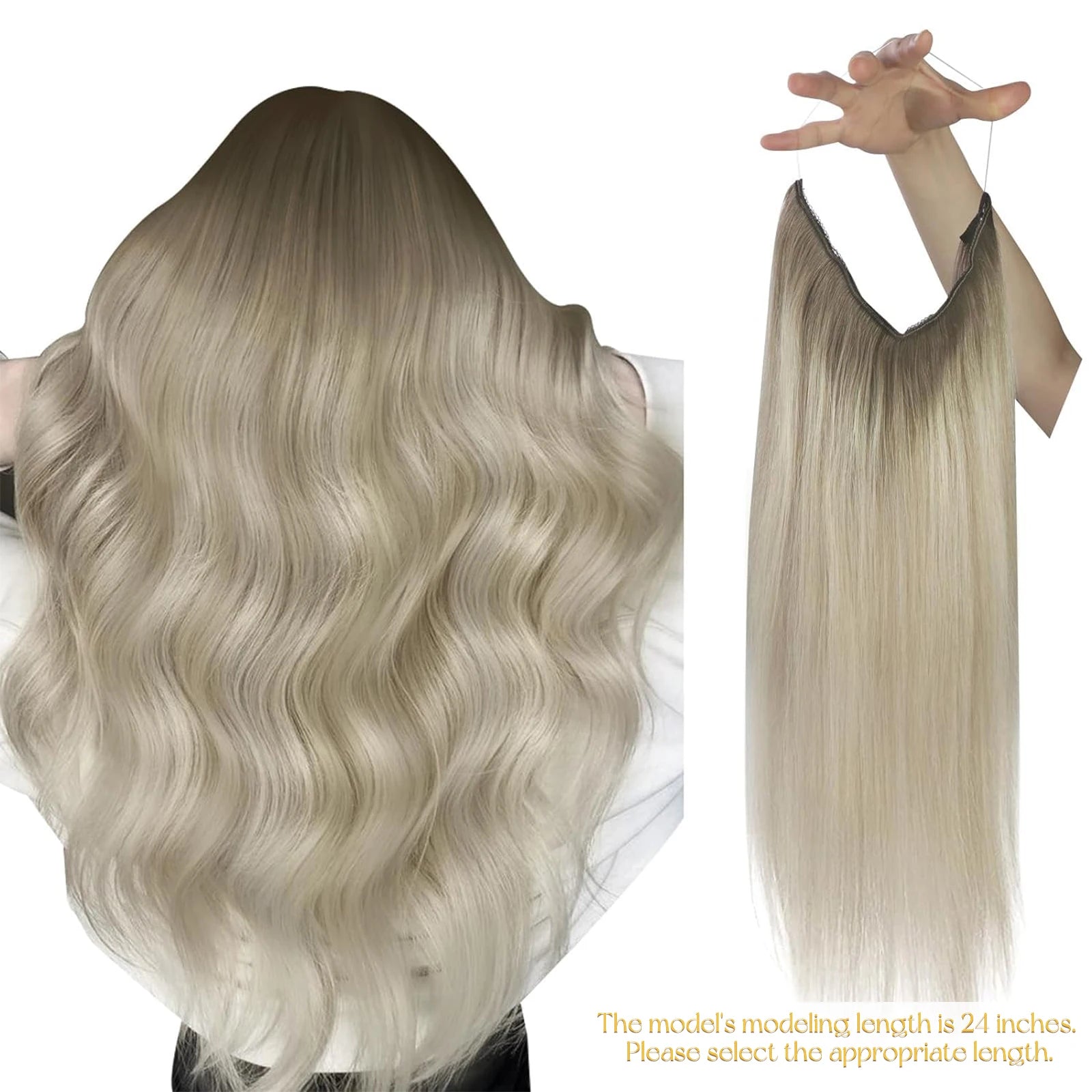 Fish Line Natural Hair One Piece Invisible Wire Extension