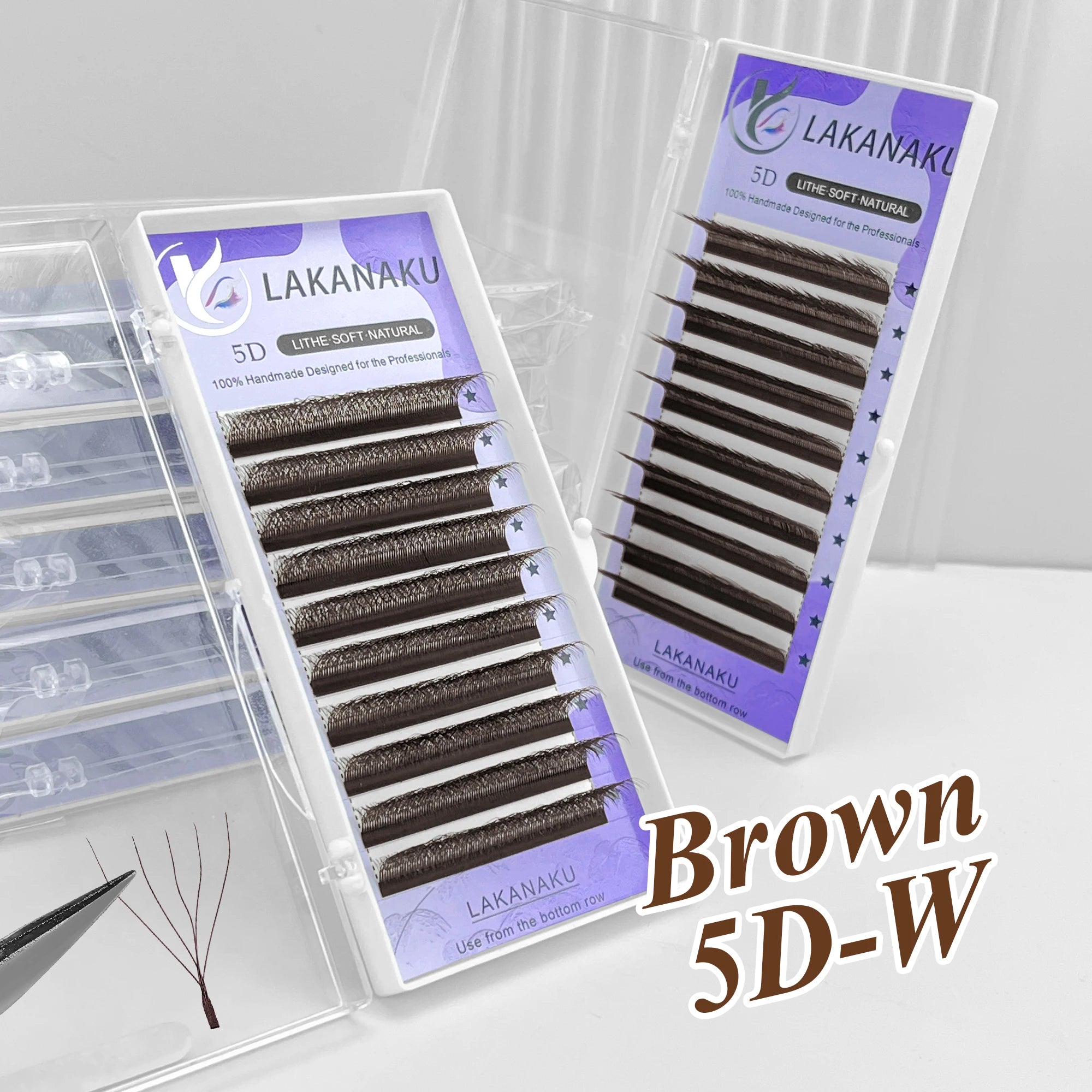 Brown 5D W Shape Lash Extensions