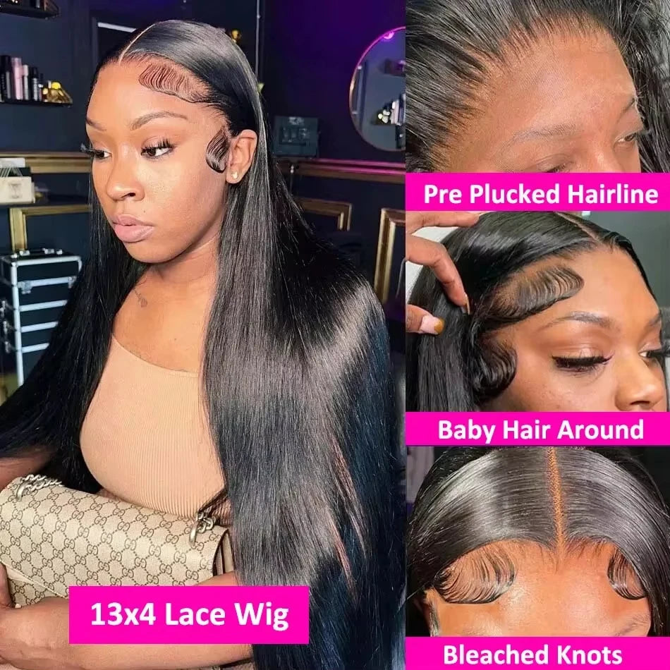 Transparent Straight Human Hair Wigs