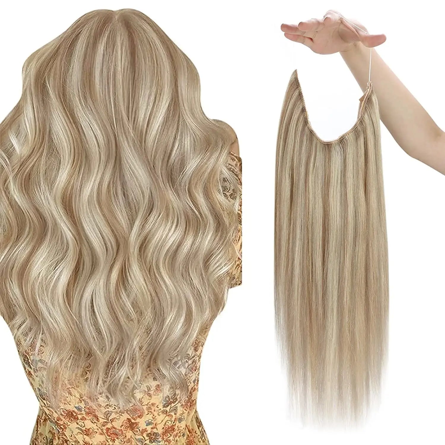 Fish Line One Piece Invisible Wire Hair Extensions