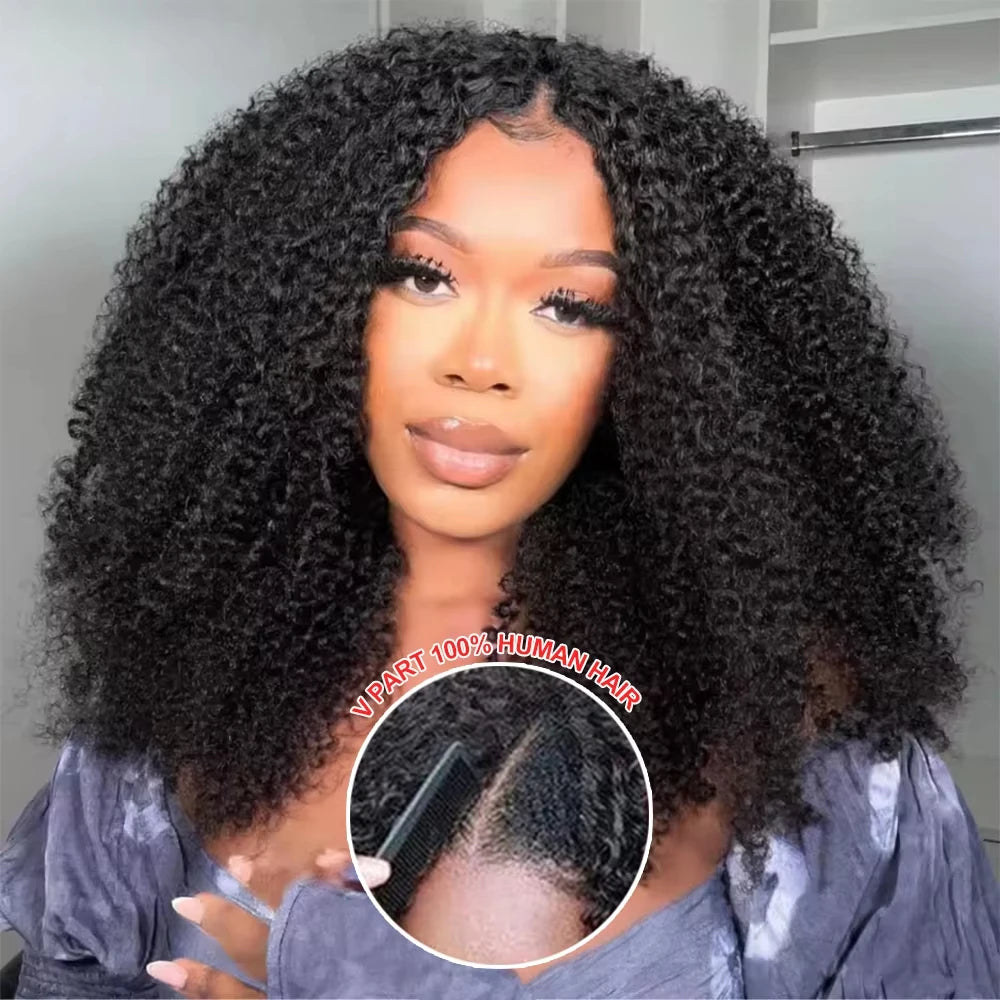 Botisi Curly V Part Wig