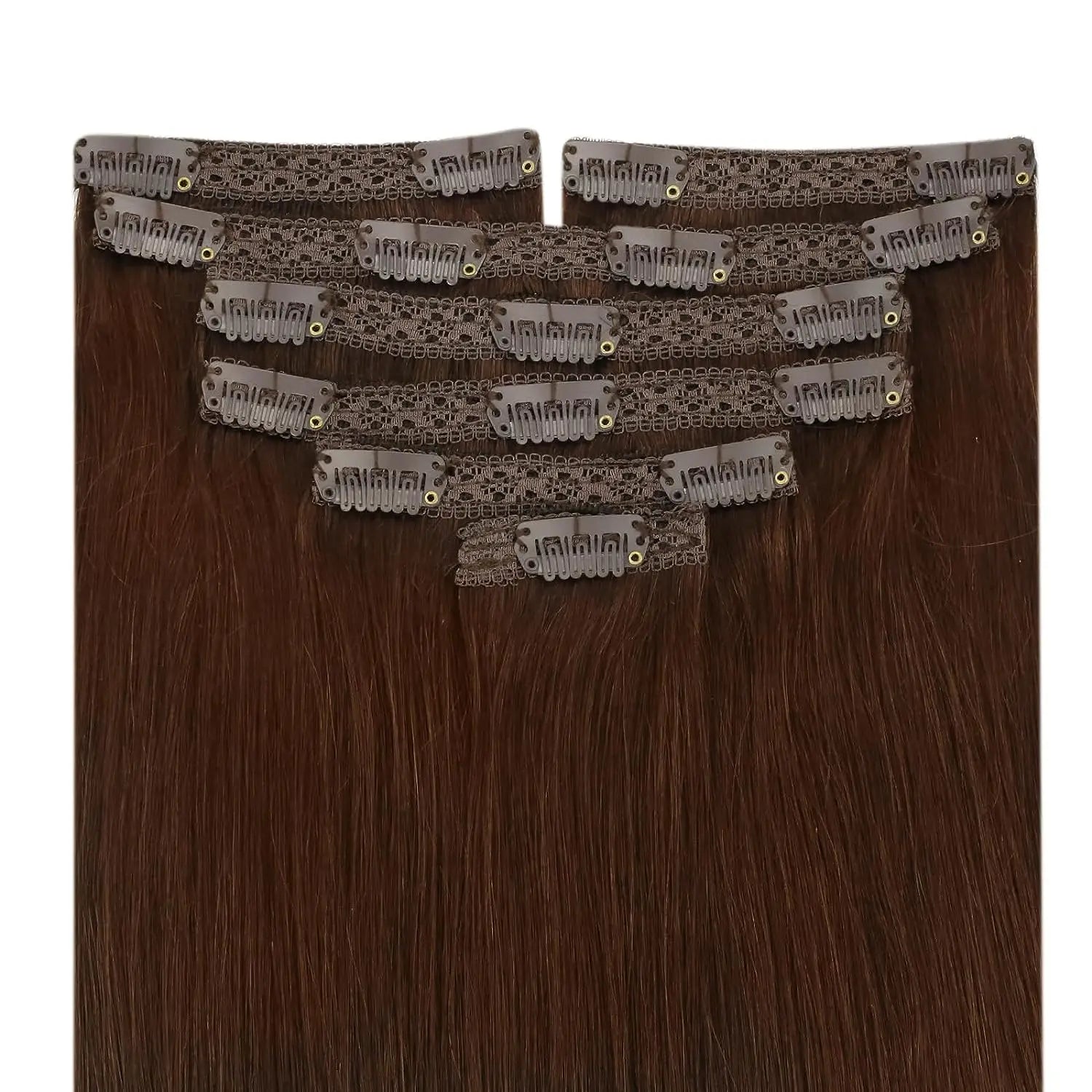 Dark Brown Blonde Clip on Extensions