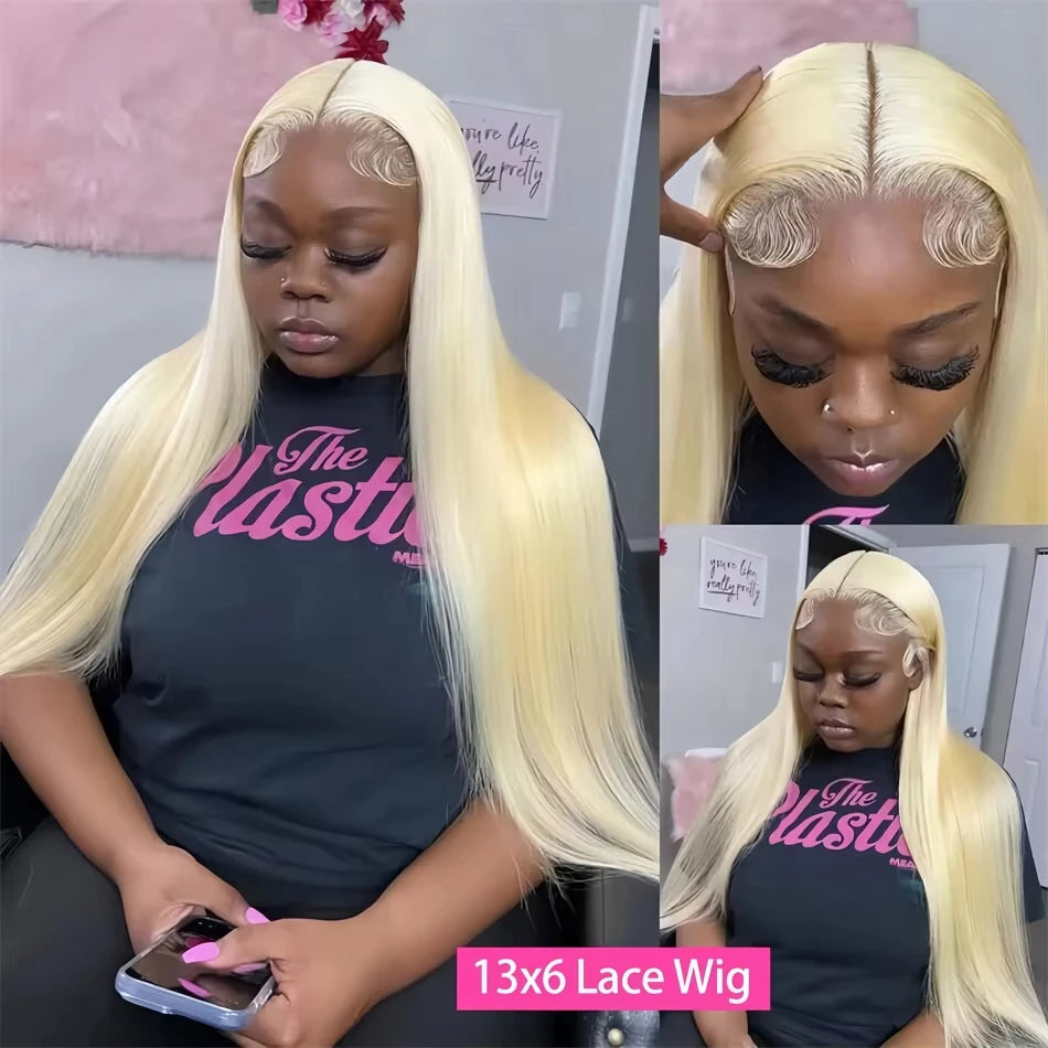 Blonde Straight 100%Human Hair Wig