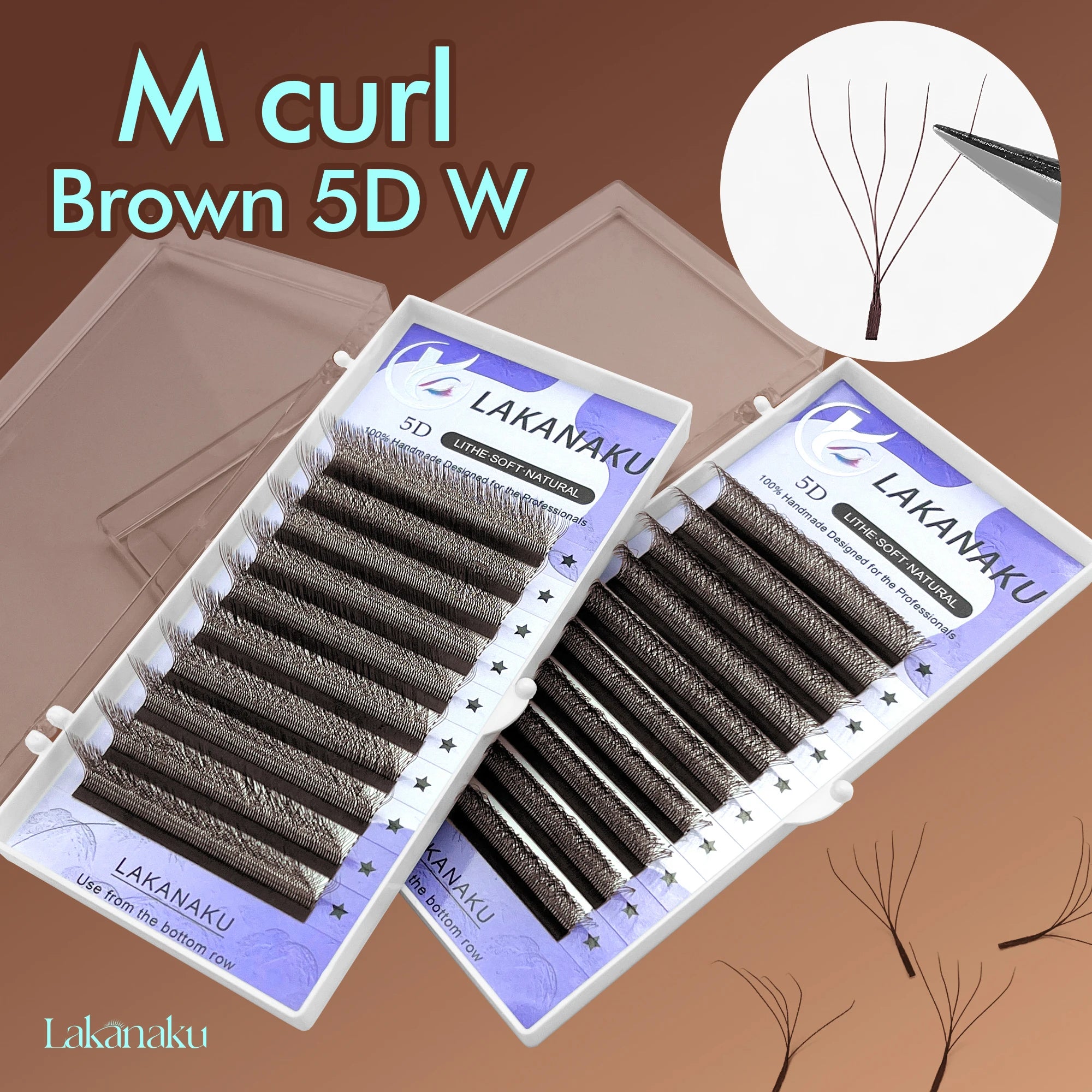 Brown 5D W Shape Lash Extensions