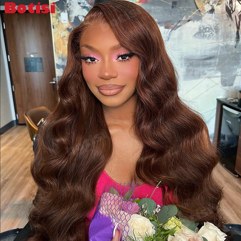 HD Chocolate Brown Body Wave Lace Front Wig
