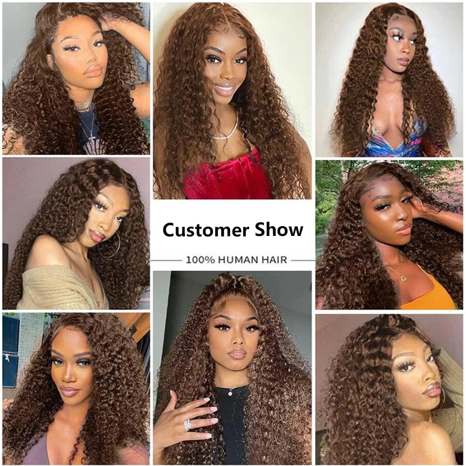 Chocolate Brown Colored Pre Plucked Brazilian Wig