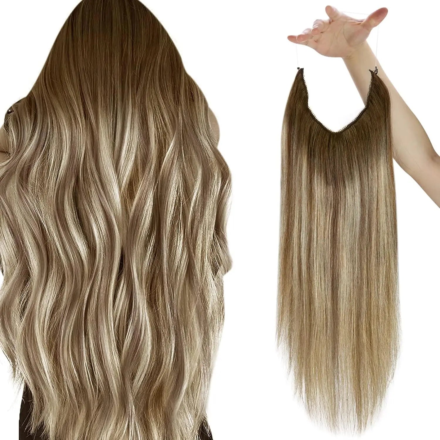 Fish Line One Piece Invisible Wire Hair Extensions