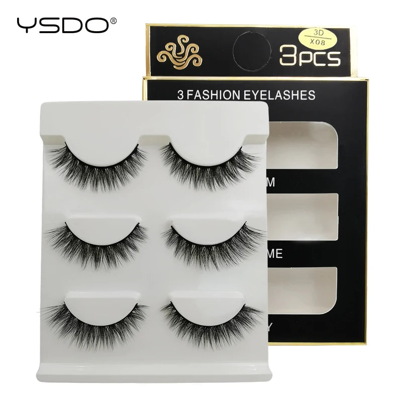 3D Mink Lashes Faux Natural Fluffy Lash