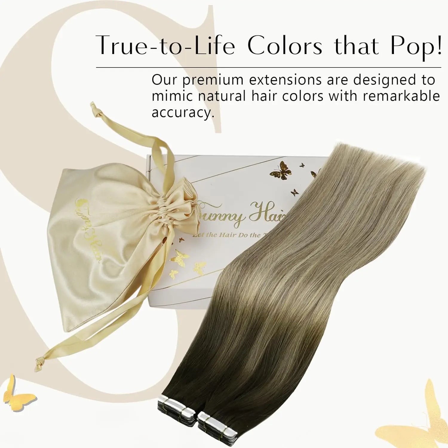 Color Real Natural Hair Skin Weft Extensions