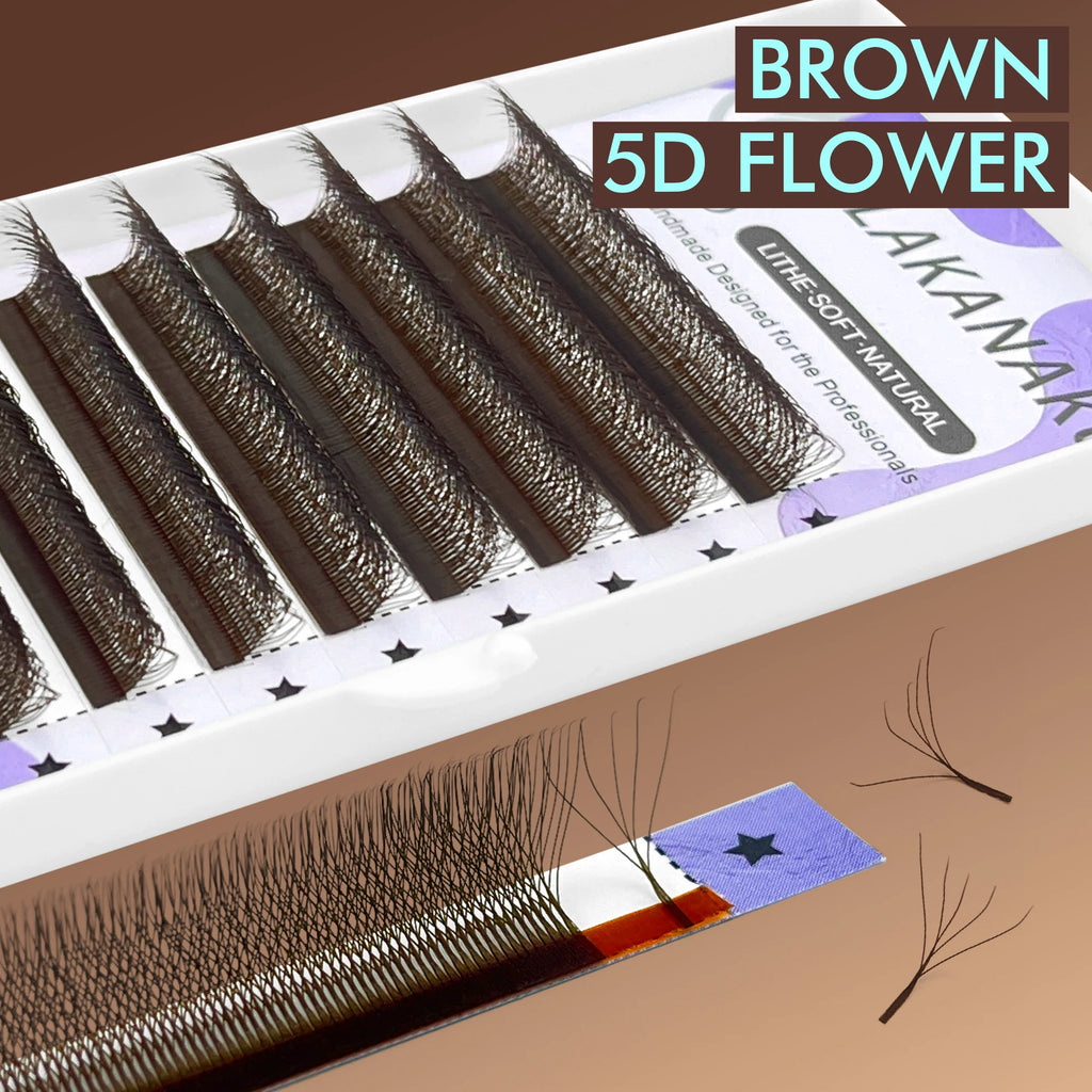 Brown 5D W Shape Lash Extensions