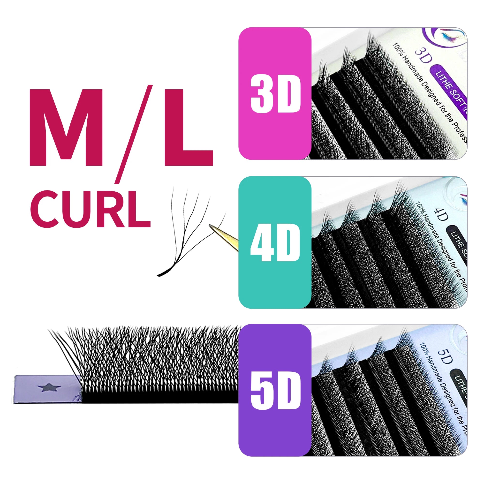 6D W Shaped L M Curl Cilios Lashes