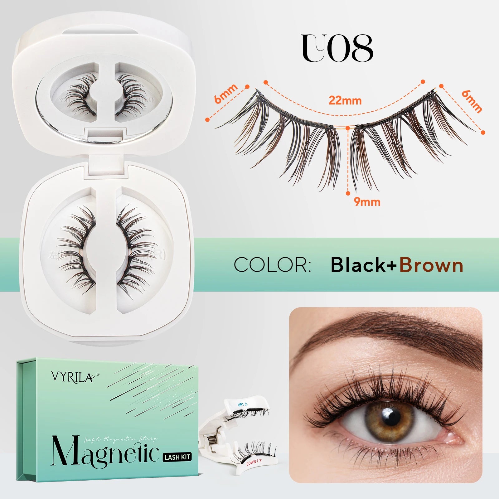Magnetic Brown/Black Reusable Soft Eyelashes