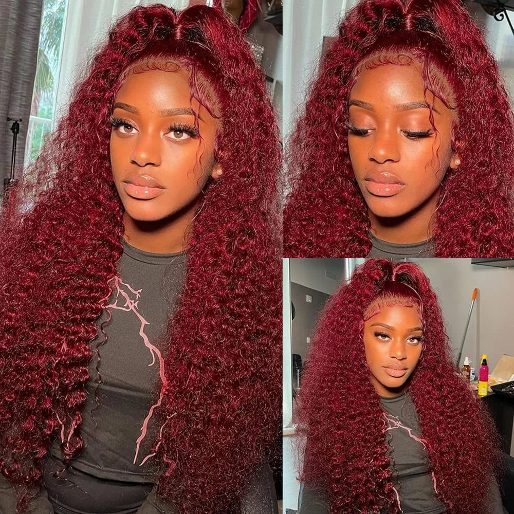 Deep Wave Burgundy Lace Front Wig