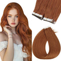 Copper Real Hair Extensions Tape in