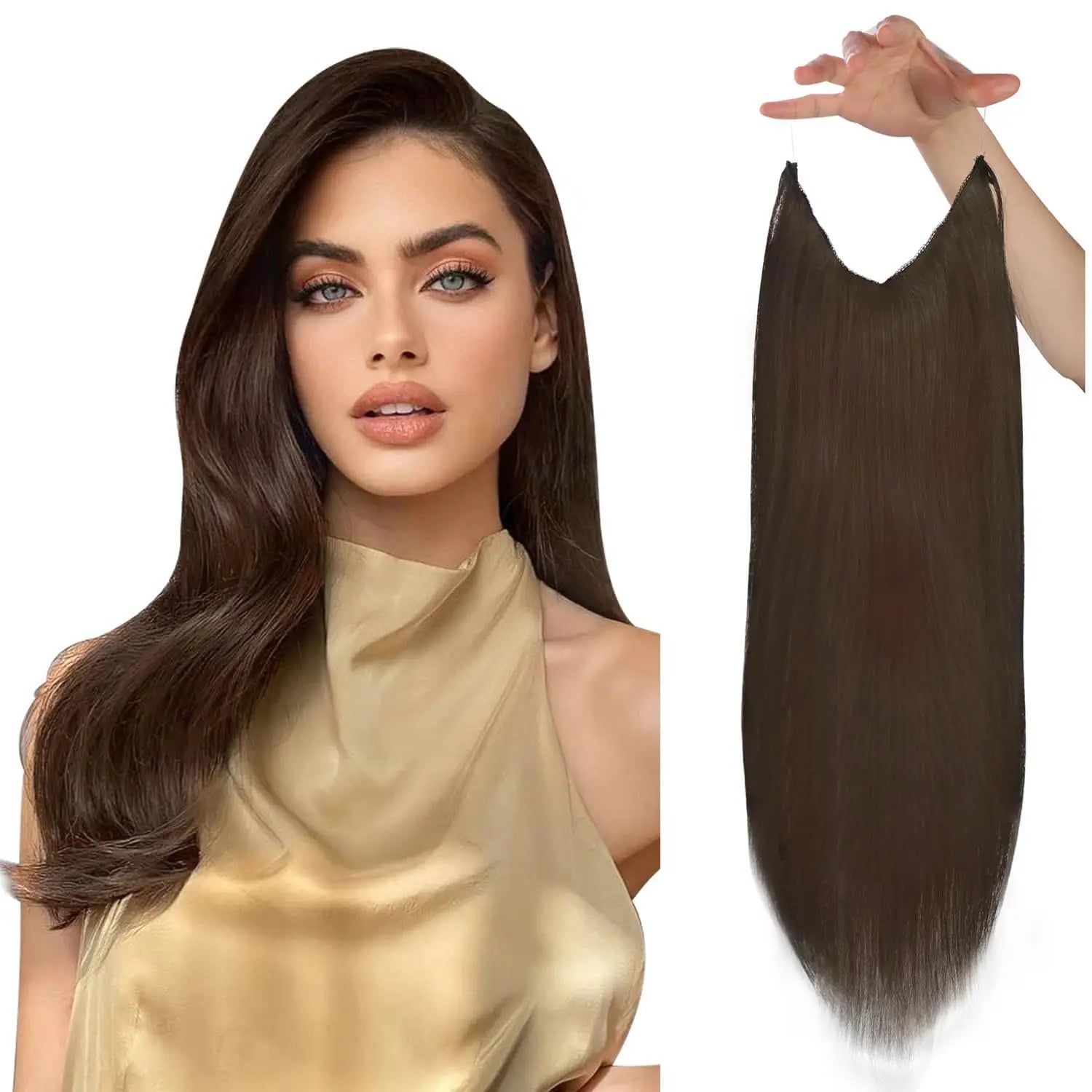 Fish Line One Piece Invisible Wire Hair Extensions