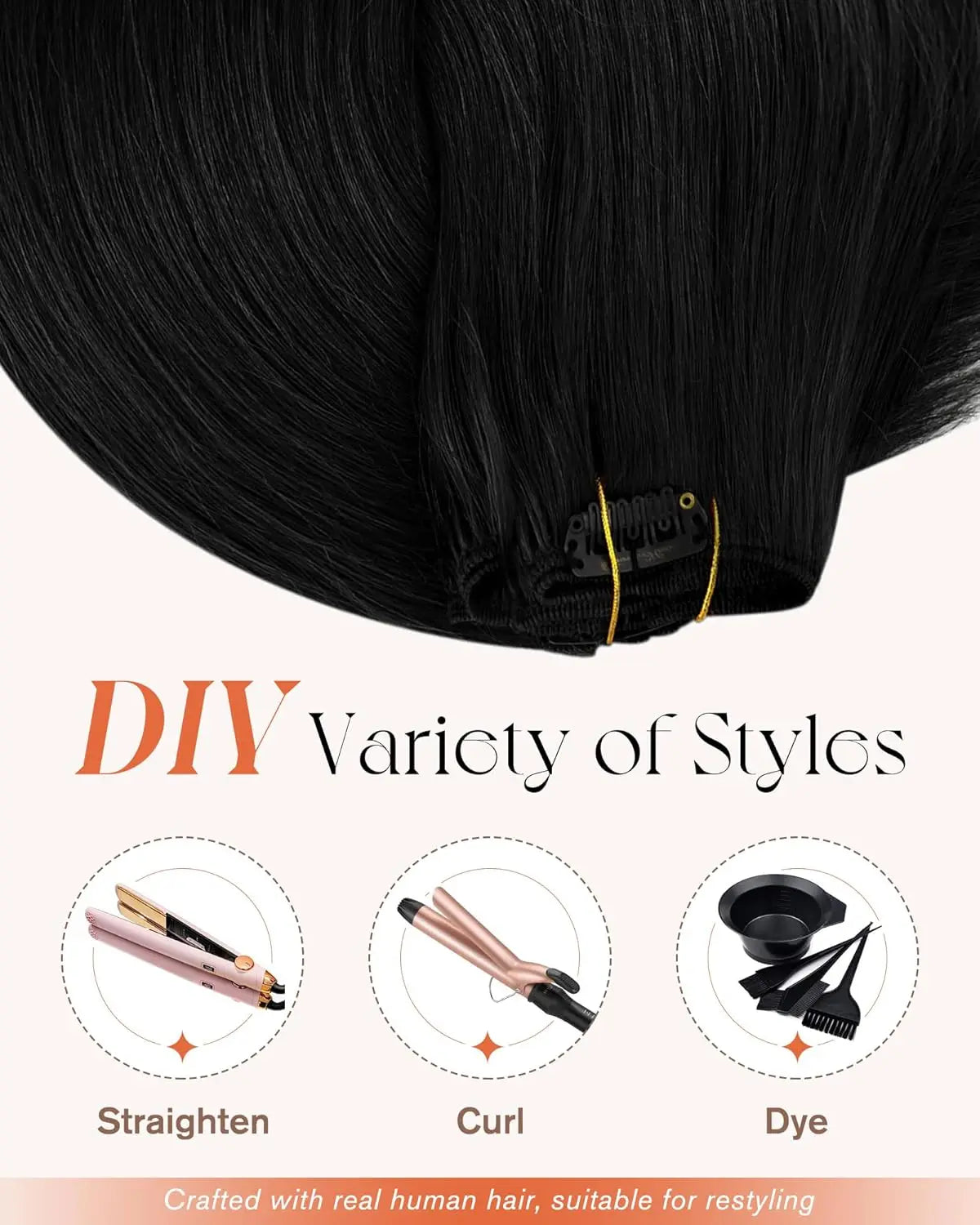Clip in Hair Extensions Human Hair Remy