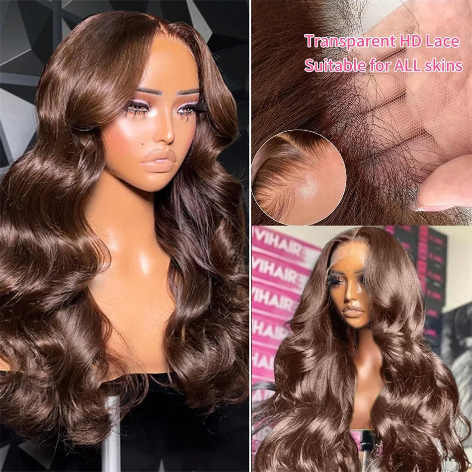 Chocolate Brown HD Lace Front Wig