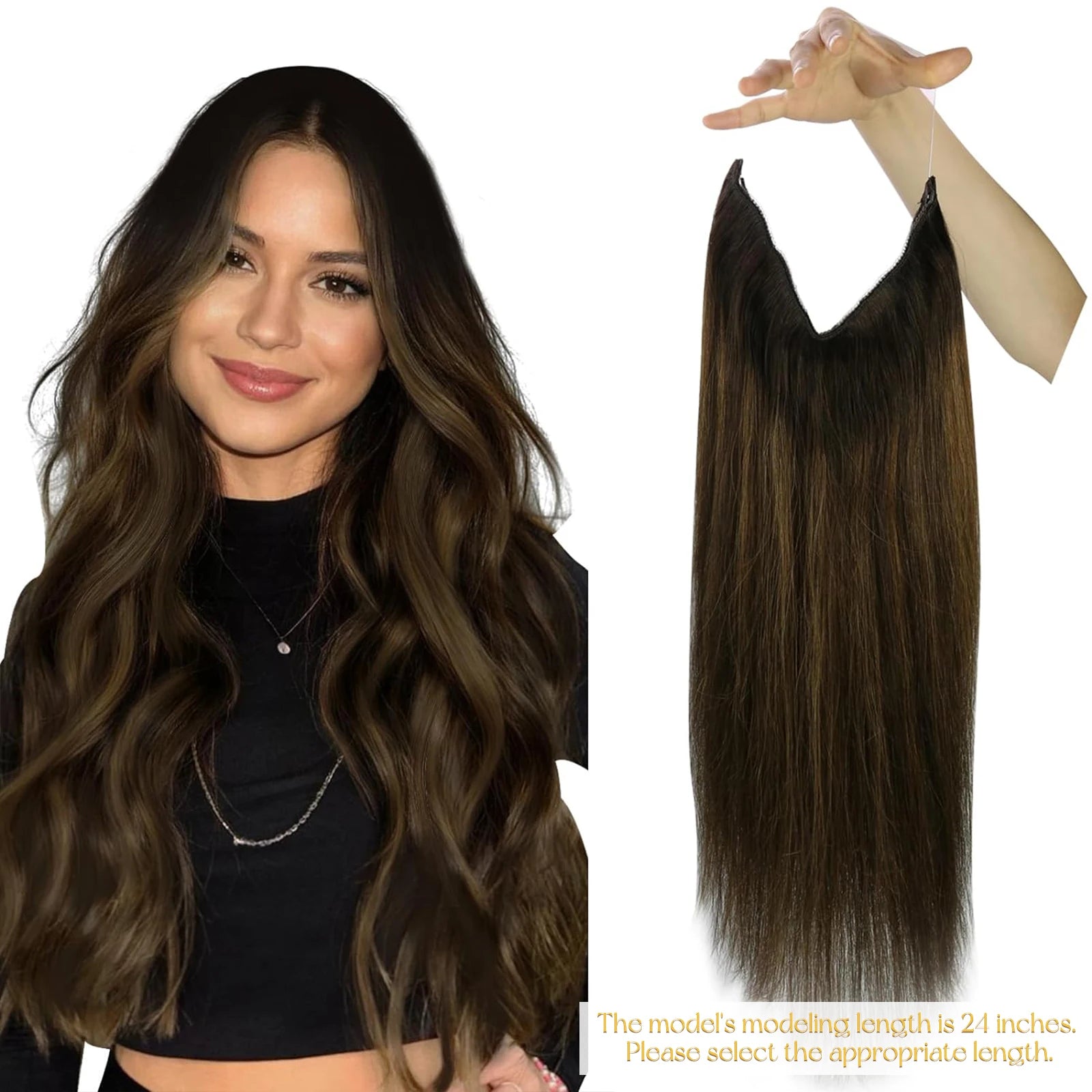 Fish Line Natural Hair One Piece Invisible Wire Extension