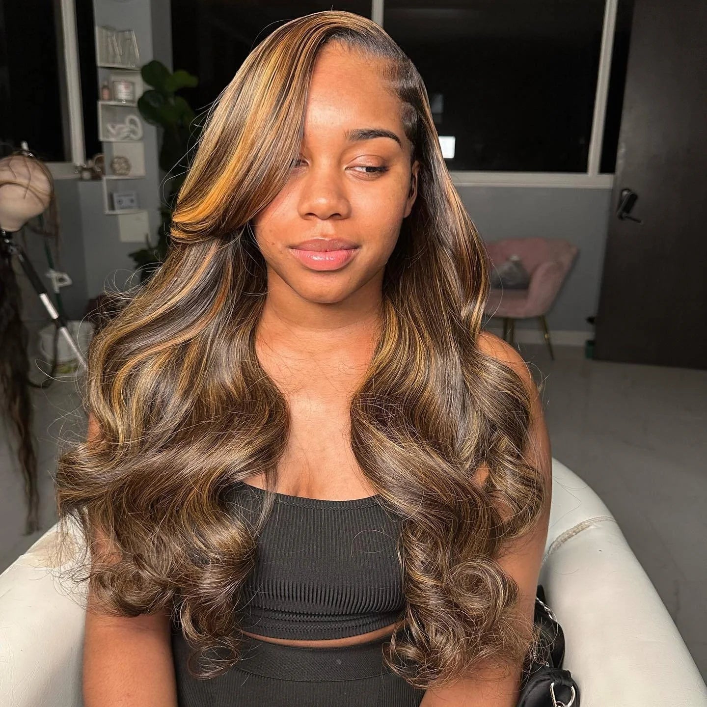 Ombre Honey Blonde Colored Human Hair Wigs