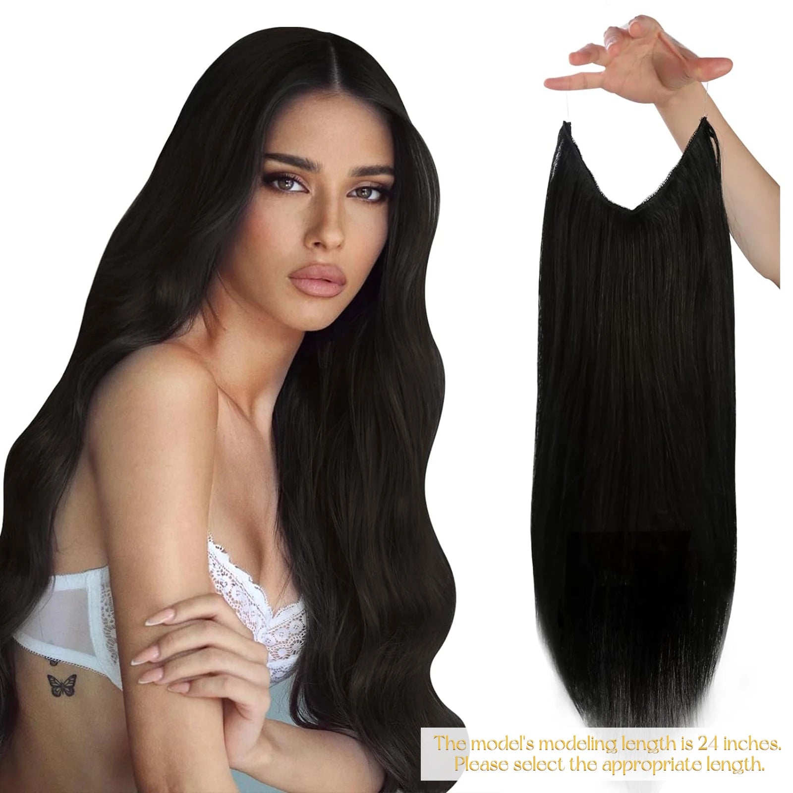 Fish Line Natural Hair One Piece Invisible Wire Extension