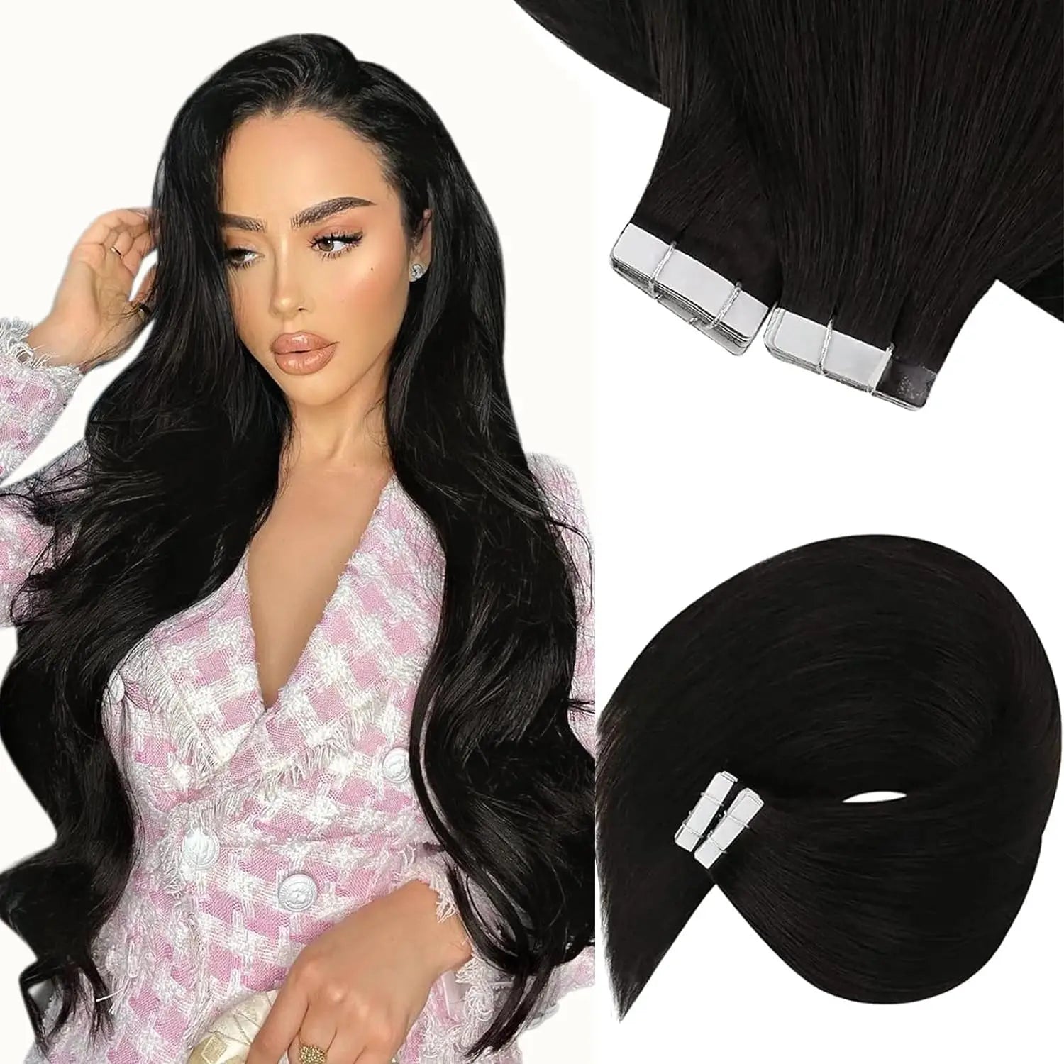 Natural Hair Seamless Skin Weft Colorful Extensions