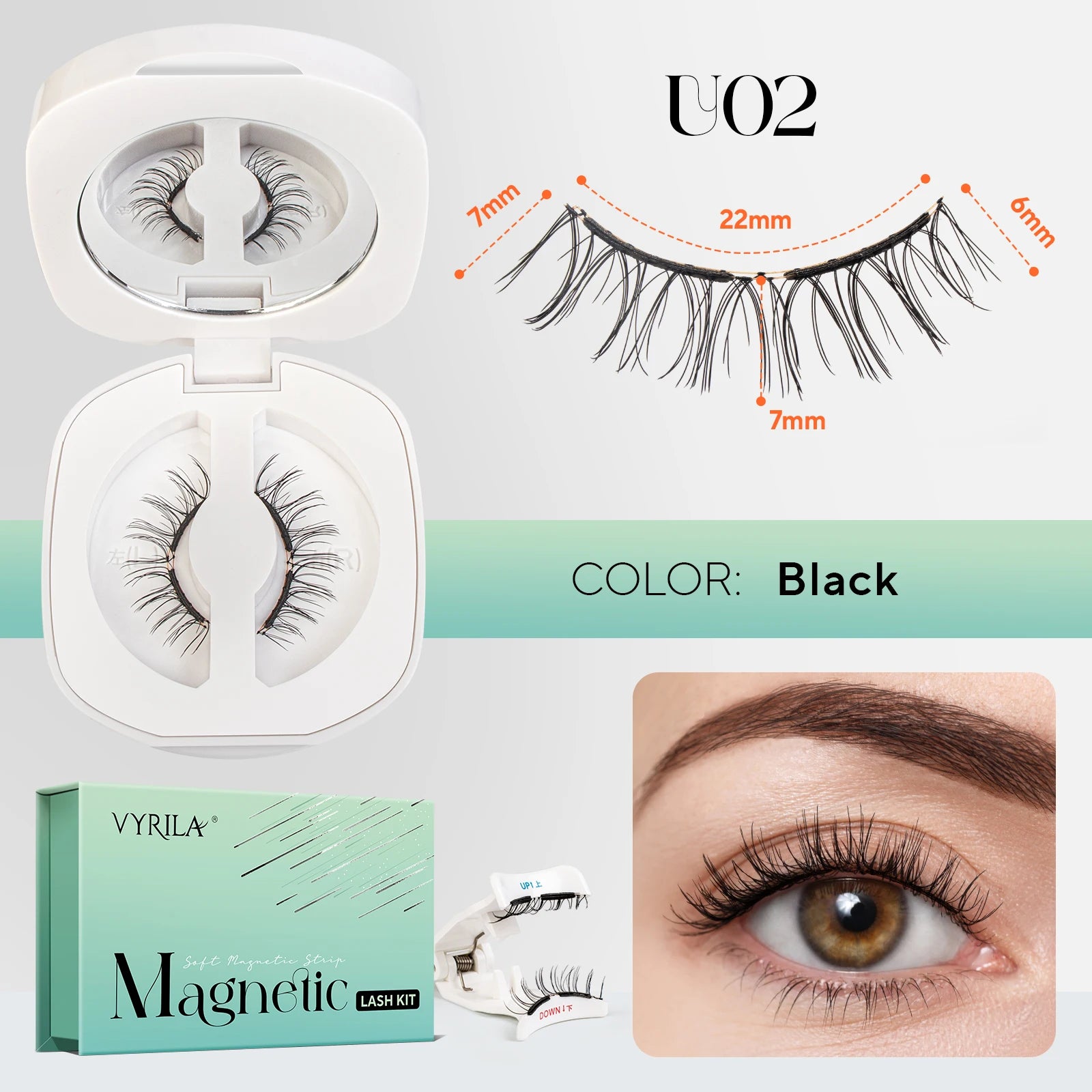 Magnetic Brown/Black Reusable Soft Eyelashes