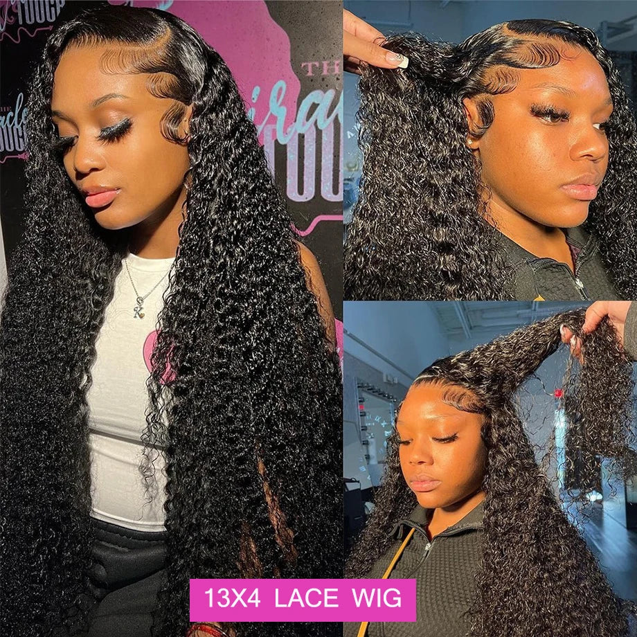 360 Full Lace HD Transparent Human Hair Curly Wigs