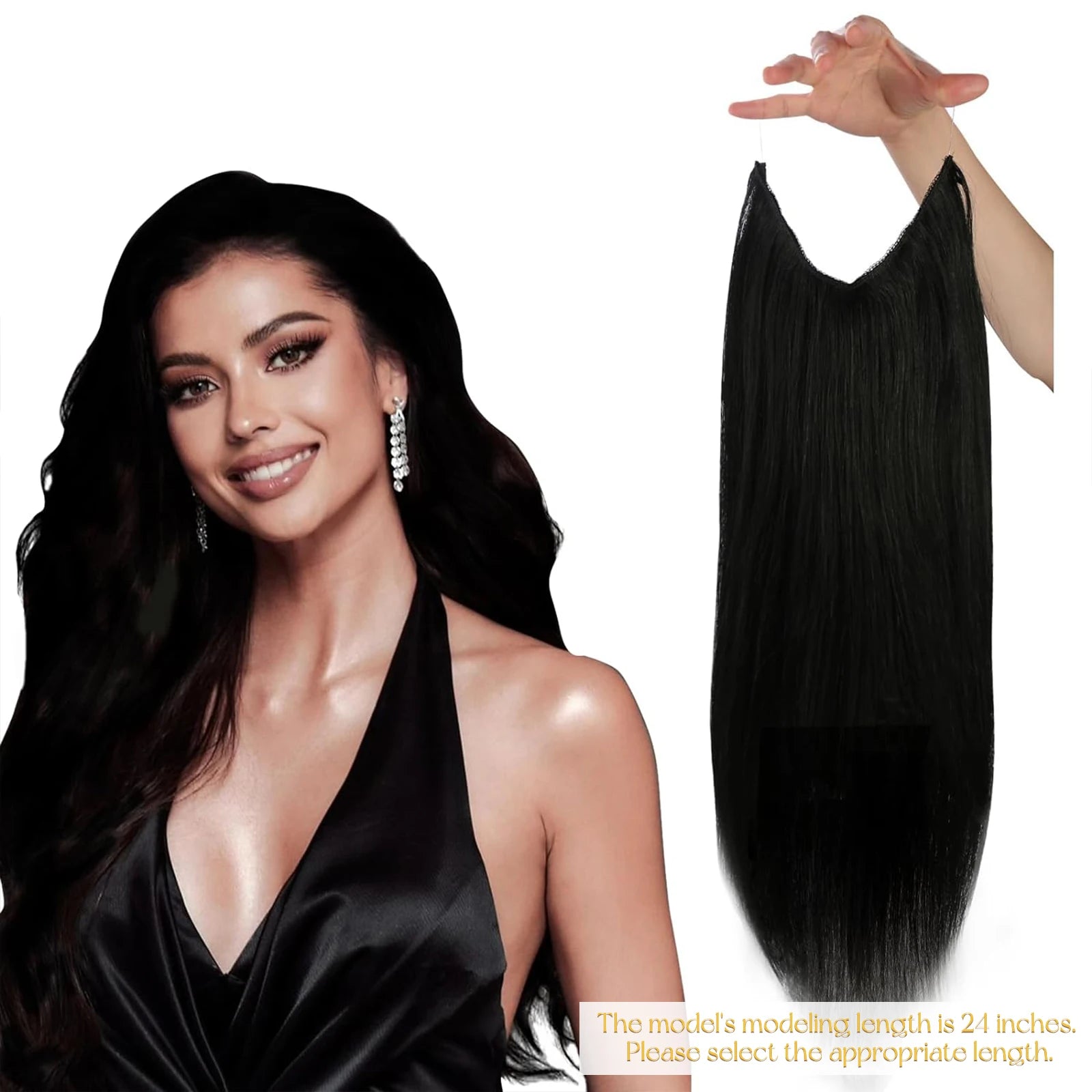 Fish Line Natural Hair One Piece Invisible Wire Extension