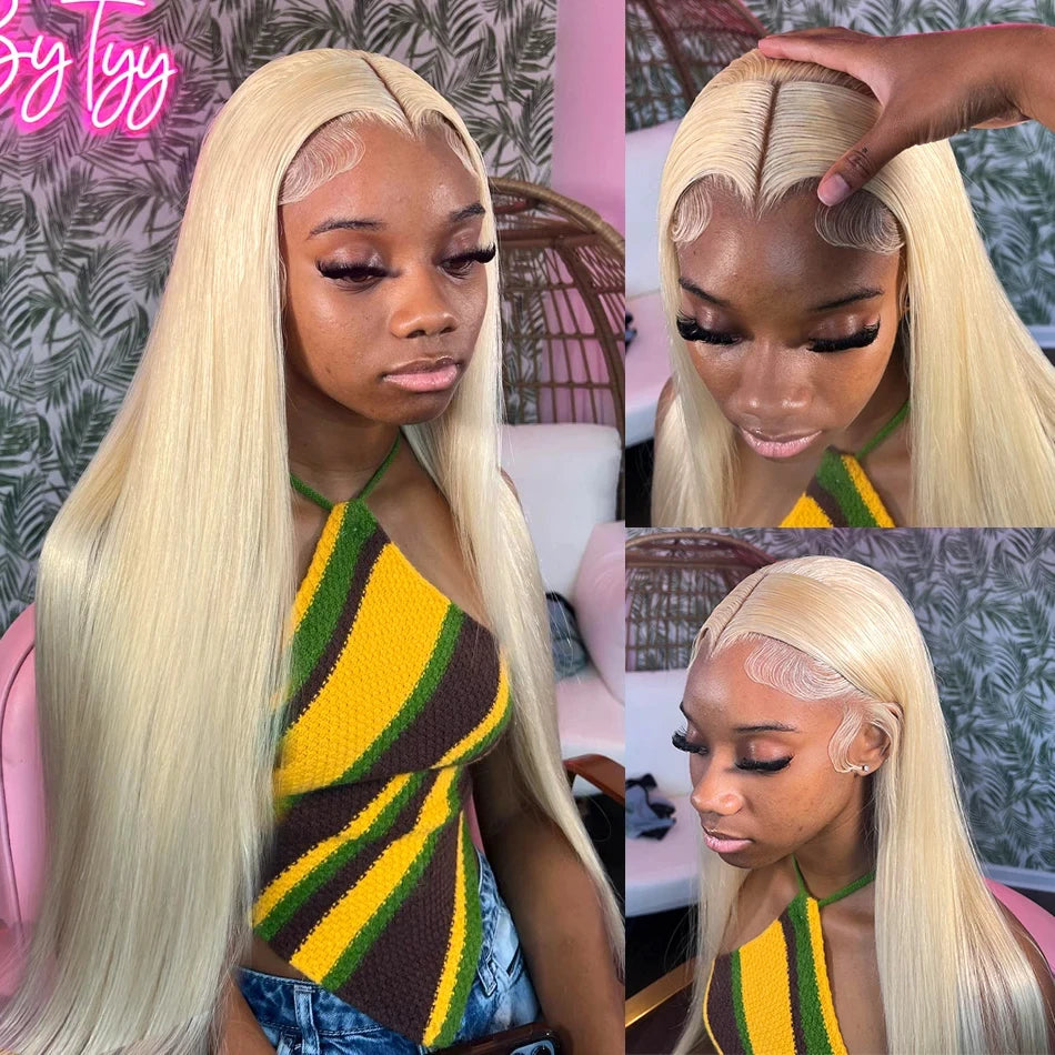Blonde Straight 100%Human Hair Wig