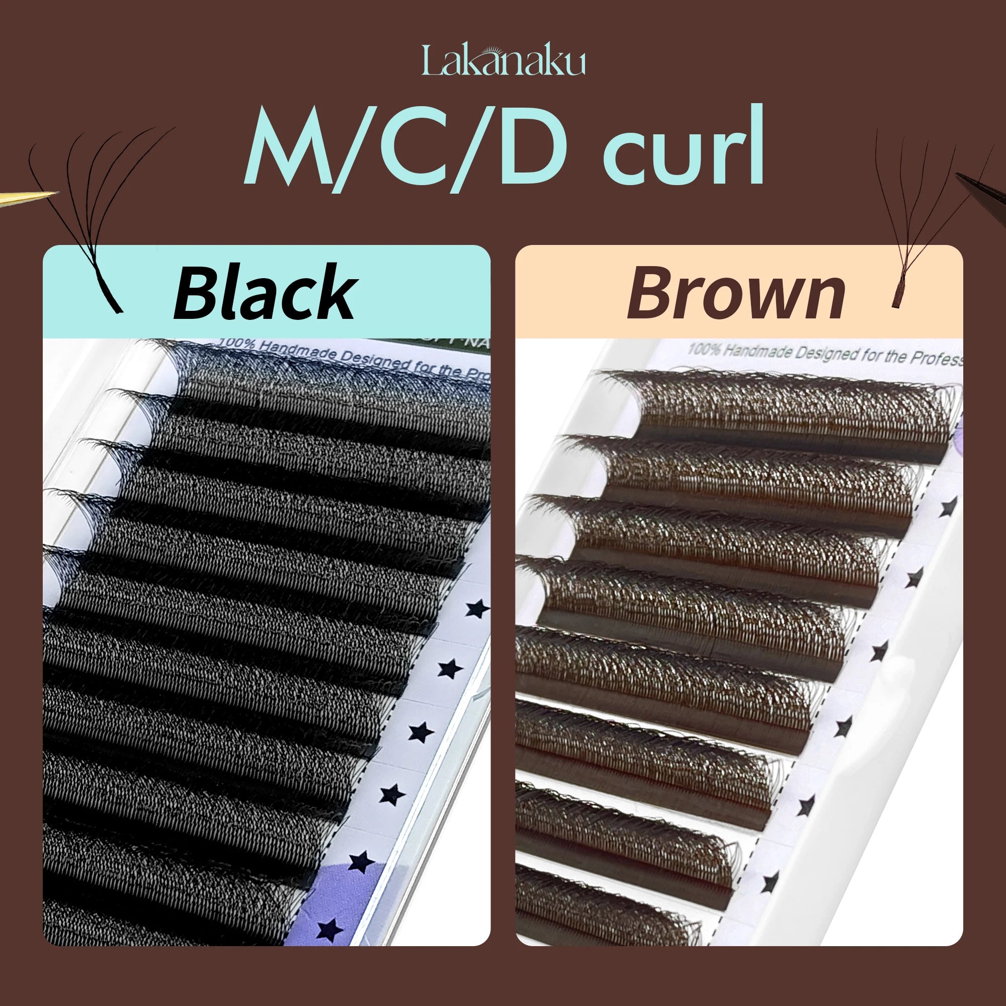 Brown 5D W Shape Lash Extensions